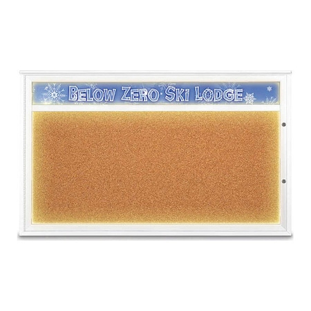 United Visual Products Corkboard, Cork/White, 60"x36" UV452HILED1PLUS-WHITE-CORK