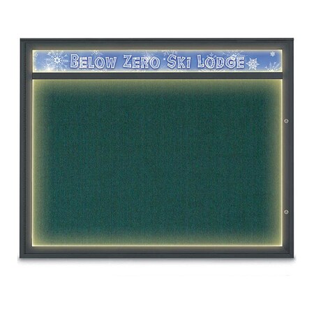United Visual Products Corkboard, Dark Spruce/Black, 60"x48" UV452HILED2PLUS-BLACK-DRKSPR