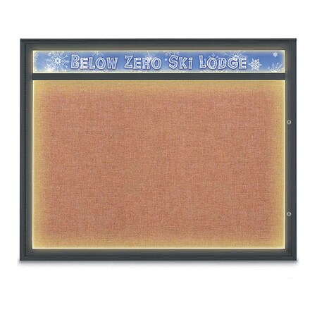 United Visual Products Corkboard, Cinnabar/Black, 60"x48" UV452HILED2PLUS-BLACK-CINNABA