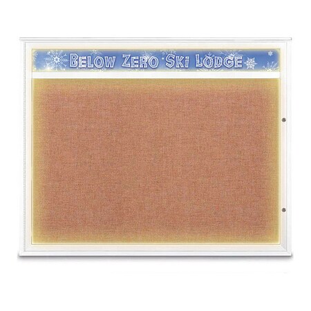 United Visual Products Corkboard, Cinnabar/White, 60"x48" UV452HILED2PLUS-WHITE-CINNABA