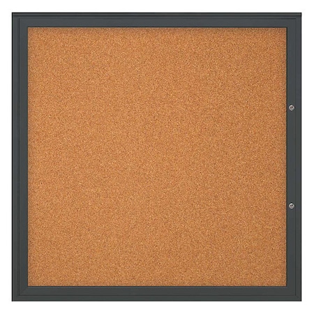 United Visual Products Corkboard, Cork/Black, 48"x48" UV40448PLUS-BLACK-CORK