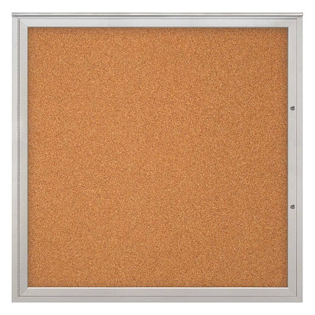 United Visual Products Corkboard, Cork/Satin, 48"x48" UV40448PLUS-SATIN-CORK