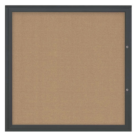United Visual Products Corkboard, Buff/Black, 48"x48" UV40448PLUS-BLACK-BUFF