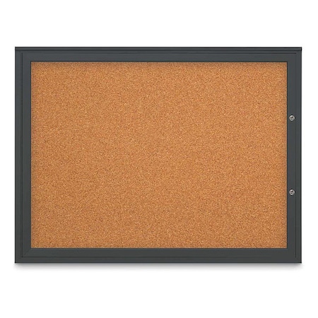 United Visual Products Corkboard, Cork/Black, 48"x36" UV4041PLUS-BLACK-CORK