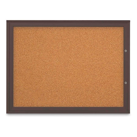 United Visual Products Corkboard, Cork/Bronze, 48"x36" UV4041PLUS-BRONZE-CORK
