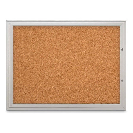 United Visual Products Corkboard, Cork/Satin, 48"x36" UV4041PLUS-SATIN-CORK