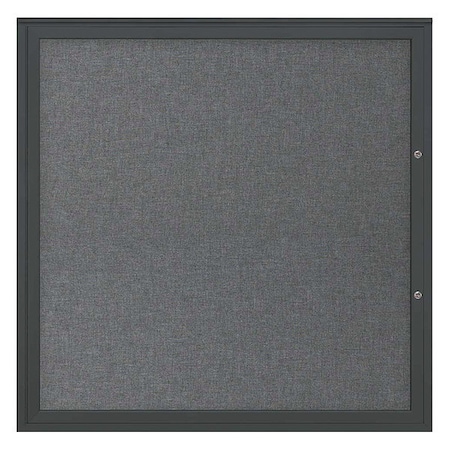 United Visual Products Corkboard, Medium Grey/Black, 48"x48" UV40448PLUS-BLACK-MEDGRY