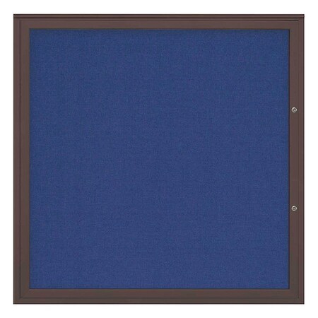 United Visual Products Corkboard, Cobalt Accent/Bronze, 48"x48" UV40448PLUS-BRONZE-COBACC