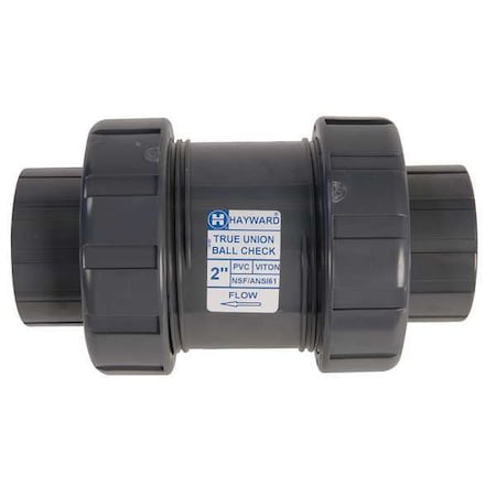 Hayward Flow Control Check Valve, True Union, Ball, 1/4", PVC/FPM, Threaded TC10025T