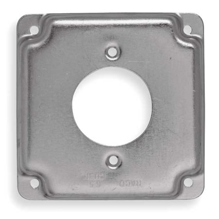 Raco Box Cover, Square Box Type, 2 Gang, Galvanized Zinc, Single Receptacle Cover Type 811C