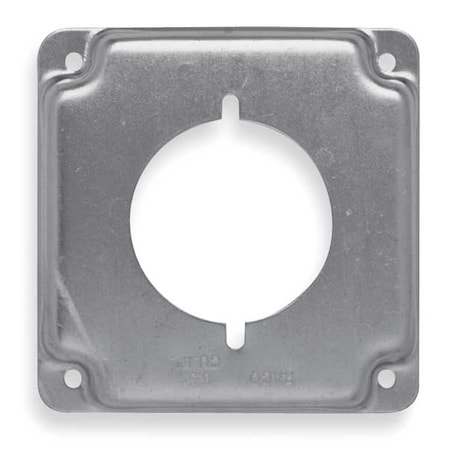 Raco Box Cover, Square Box Type, 2 Gang, Galvanized Zinc, Single Receptacle Cover Type 810C