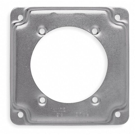 Raco Box Cover, Square Box Type, 2 Gang, Galvanized Zinc, Single Receptacle Cover Type 813C