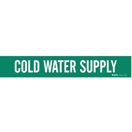Brady Pipe Mrkr, Cold Water Supply, 2-1/2to7-7/8 7057-1