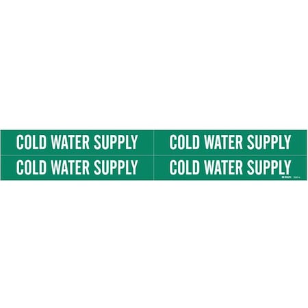 Brady Pipe Mrkr, Cold Water Supply, 3/4to2-3/8In 7057-4