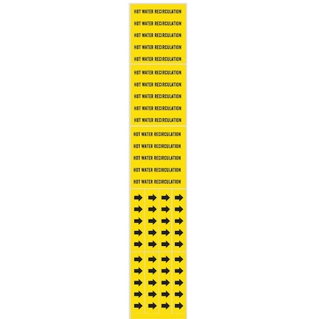 Brady Pipe Mrkr, Hot Water Recirculation, to 3/4 7147-3C