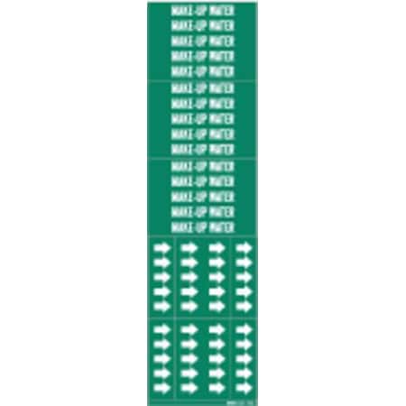 Brady Pipe Marker, Make Up Water, Gn, to 3/4 In 7182-3C