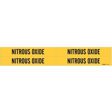 Brady Pipe Markr, Nitrous Oxide, Y, 3-3/8 In, PK4 7202-4