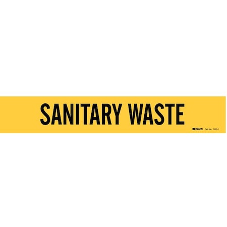 Brady Pipe Mrkr, Sanitary Waste, 2-1/2to7-7/8 In 7253-1