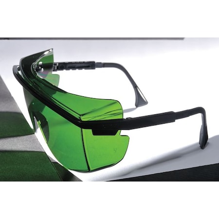 Uvex Astrospec OTG 3001, Safety Glasses, Scratch-Resistant, Green Lens, Black Frame, Frameless S2508