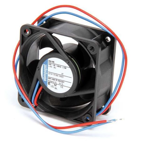 Ebm-Papst Axial Fan, Square, 24V DC, Fiberglass Reinforced Plastic, 2 5/16 in W. 624HH