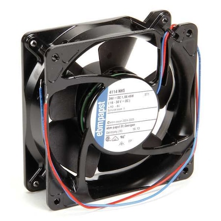 Ebm-Papst Axial Fan, Square, 24V DC, Aluminum, 4 11/16 in W. 4114NH5
