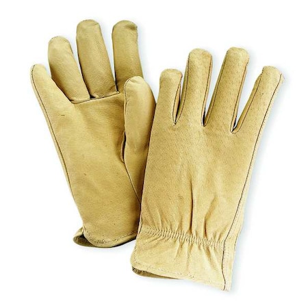 Condor Leather Drivers Gloves, Pigskin, Shirred Slip-On, Keystone Thumb, Gunn Cut, Beige, XS 1 PR 5AJ32