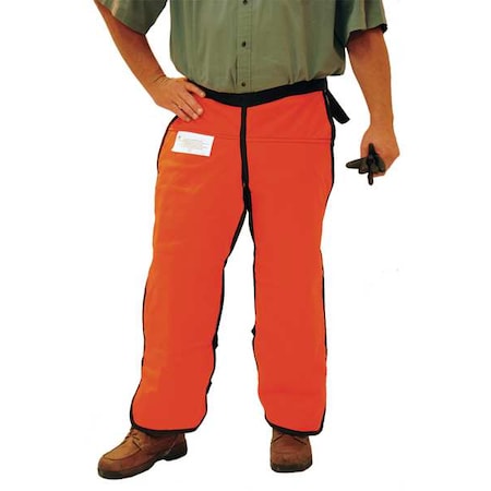 Condor Chainsaw Chaps, Orange, Nylon, Size XL, 38 in Length 5AN17