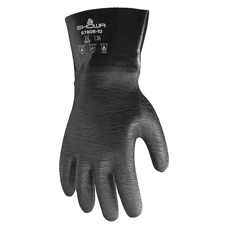 Showa 6780R Chemical Resistant Gloves, Neoprene, 12 in L, 26