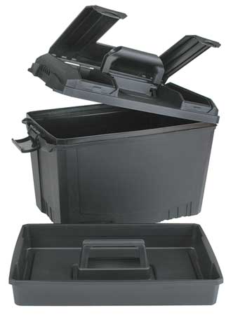FLAMBEAU Gear Box, Plastic, Black, 17 in W x 10 in D x 10-1/2 in H T1418