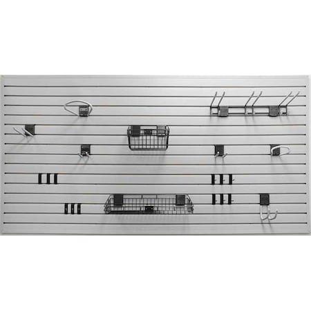 Suncast Slatwall Kit, Gray, With Accessories HS-BWK3008