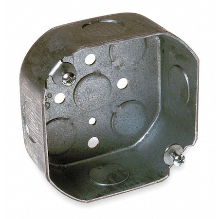 Raco Electrical Box, 15.5 cu in, Octagon Box Type, 2 Gangs, Steel, Octagon Shape 125