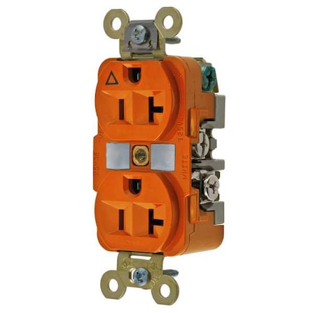 Hubbell Wiring Device-Kellems Duplex Straight Blade Receptacle, 5-20R, 20 A, 125V AC, 2 Pole, 3 Wire, Flush Mount IG5362
