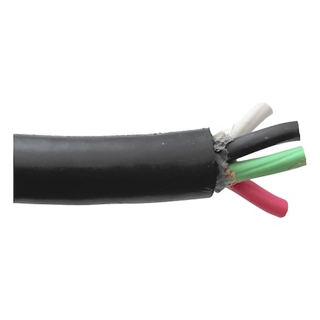 Carol Portable Cord, W, 2 AWG, 4 C, Black, Rubber Blend, Stranded, 2000V, 50 ft 81664.99.01-50