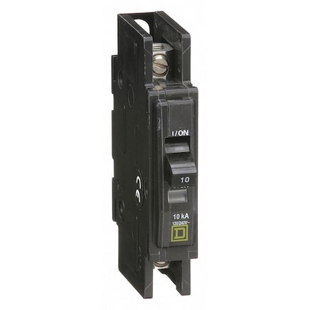 SQUARE D Miniature Circuit Breaker, QOU Series 10A, 1 Pole, 120/240V AC QOU110