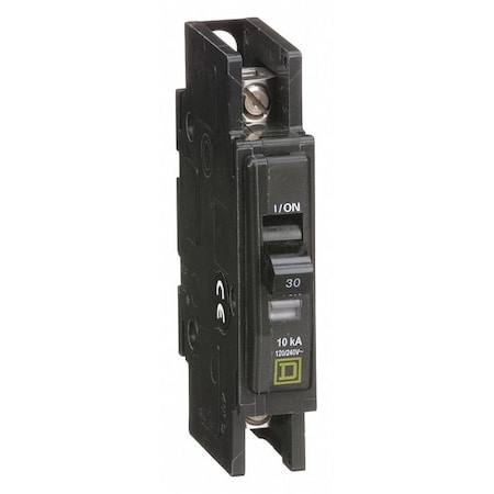 Square D Miniature Circuit Breaker, QO Series, 30A, 1 Pole, 120/240V AC, 10kA at 120/240V AC QOU130