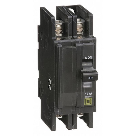 Square D Miniature Circuit Breaker, QO Series, 40A, 2 Pole, 120/240V AC, 10kA at 120/240V AC QOU240