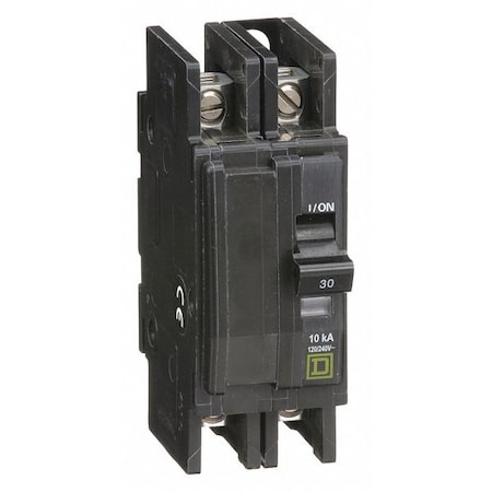 Square D Miniature Circuit Breaker, QO Series, 30A, 2 Pole, 120/240V AC, 10kA at 120/240V AC QOU230