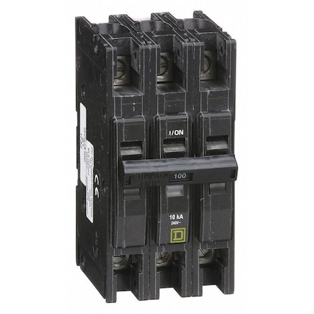 Square D Miniature Circuit Breaker, QO Series, 100A, 3 Pole, 120/240V AC, 10kA at 120/240V AC QOU3100