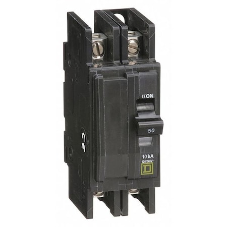 Square D Miniature Circuit Breaker, QO Series, 50A, 2 Pole, 120/240V AC, 10kA at 120/240V AC QOU250