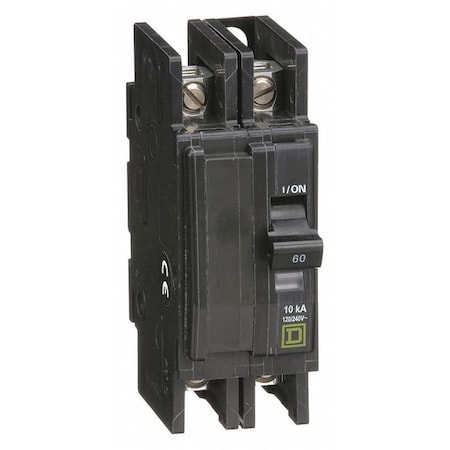 Square D Miniature Circuit Breaker, QO Series, 60A, 2 Pole, 120/240V AC, 10kA at 120/240V AC QOU260
