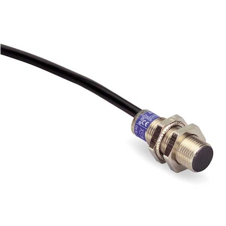 Telemecanique Sensors Cylindrical, Inductive Proximity Sensor, 12 mm Dia., Brass, M12, 3 Wires, Shielded XS1N12NA349D