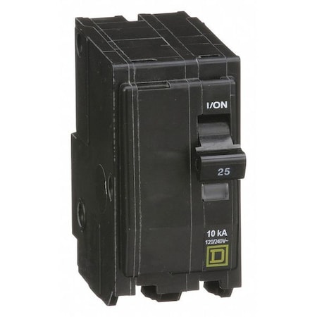 Square D Miniature Circuit Breaker, QO Series, 25A, 2 Pole, 120/240V AC, 10kA at 120/240V AC QO225
