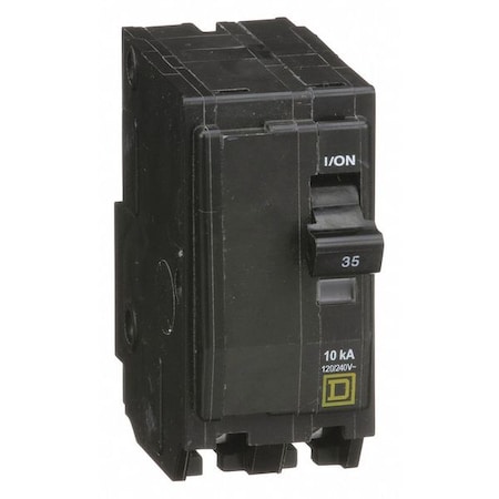 Square D Miniature Circuit Breaker, QO Series, 35A, 2 Pole, 120/240V AC, 10kA at 120/240V AC QO235