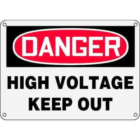 Accuform Danger Sign, 10X14", R and BK/Wht, Eng, MELC128XP MELC128XP