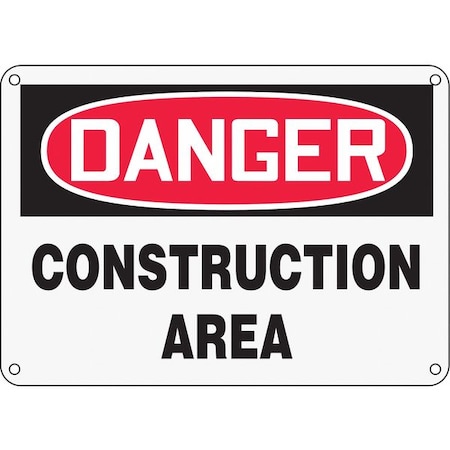 Accuform Danger Sign, 10 in Height, 14 in Width, Plastic, Rectangle, English MCRT135XP