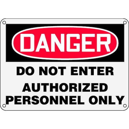 Accuform Danger Sign, 10X14", R and BK/WHT, ENG, Thickness: 0.152" MADM141XP