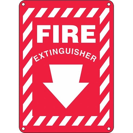 Accuform Fire Extinguisher Sign, 14X10", WHT/R, Thickness: 0.152" MFXG908XP
