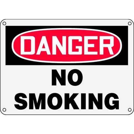 Accuform Danger No Smoking Sign, 10" H, 14 in W, Plastic, Rectangle, English, MSMK133XP MSMK133XP