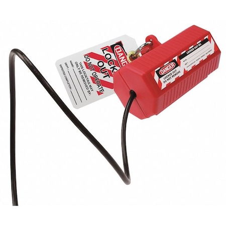 Accuform Plug Lockout, Red, 3/8" Shackle dia. KDD230