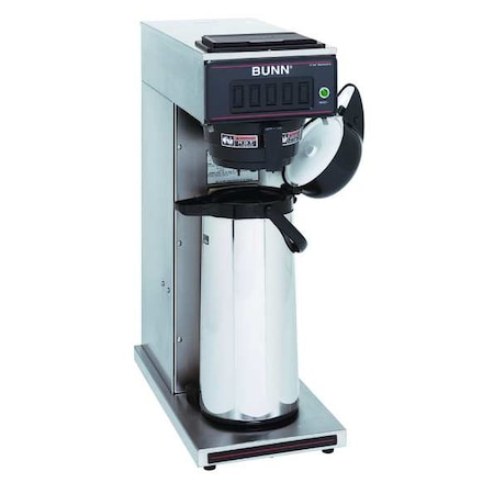 Bunn Black, Silver Pourover 102 oz Single Airpot Coffee Brewer 23001.0000